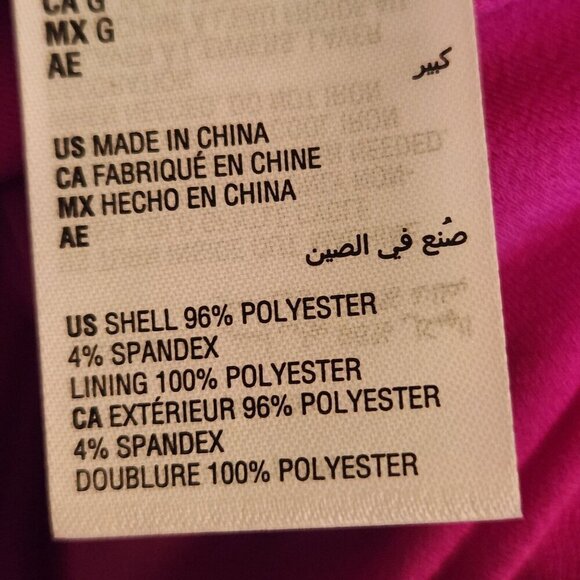 INC International NWT Glitz Faux Wrap Dress Magenta Flame BarbiecoreSize L - Picture 7 of 8